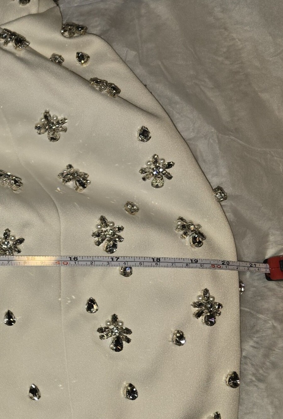 House of CB Ivory Strapless Embellished Column Dress - Picture 8 of 12